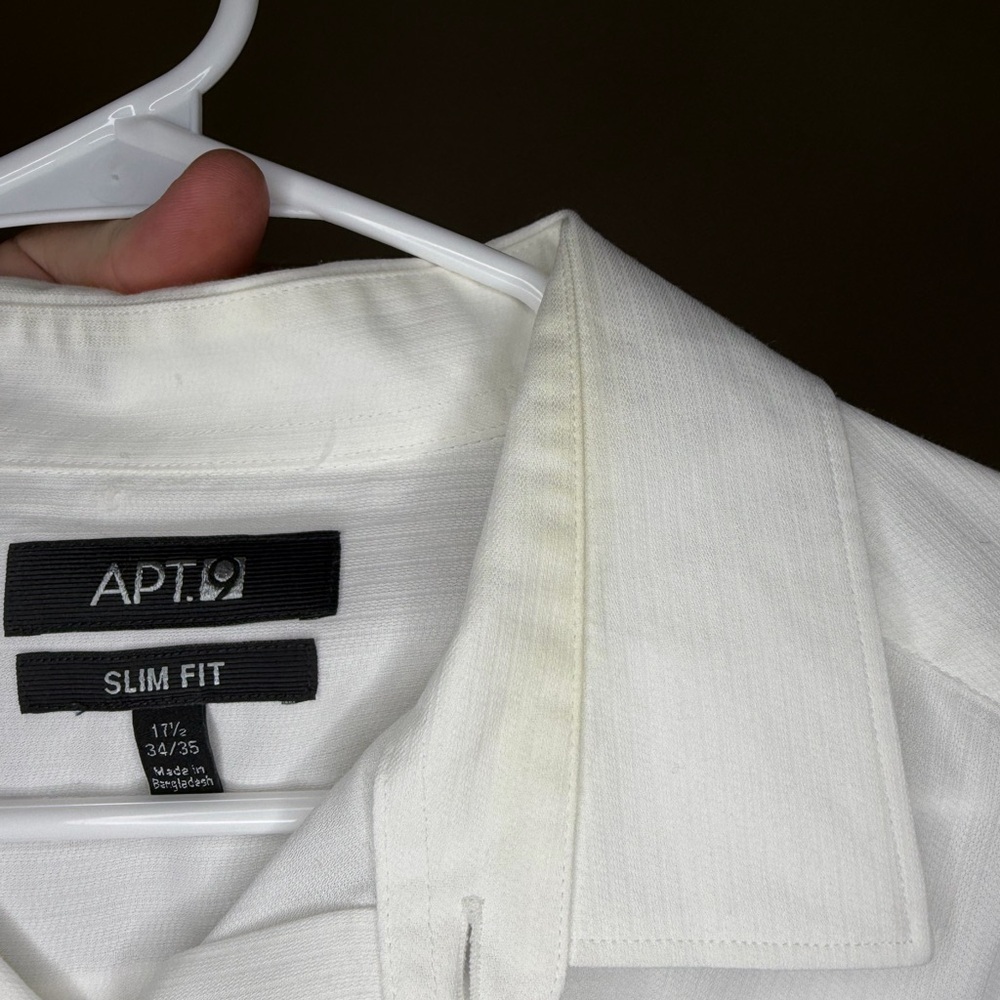 Apt. 9 Men's Crisp White Dress Shirt 34/35 - Picture 3 of 5